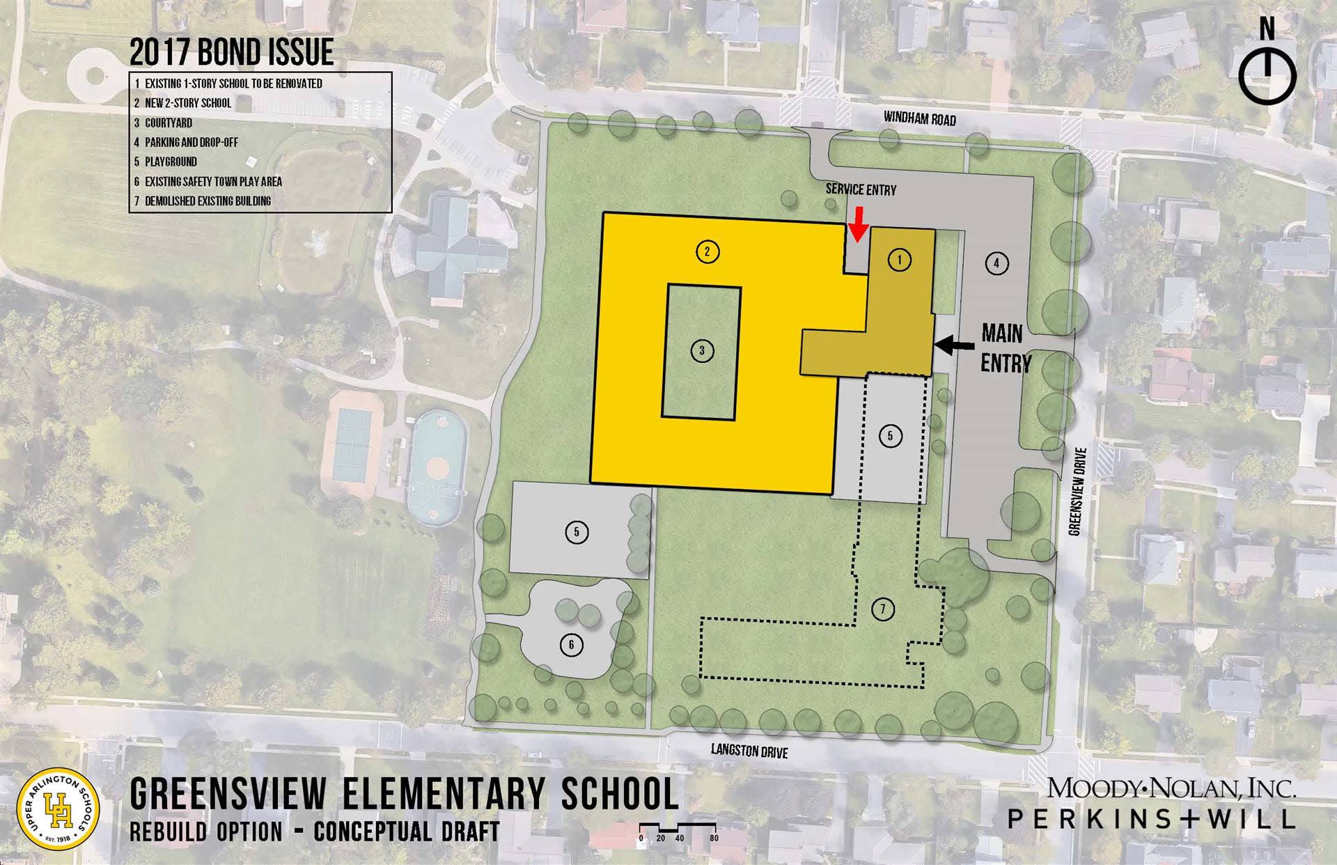 Conceptual new site plan for Greensview