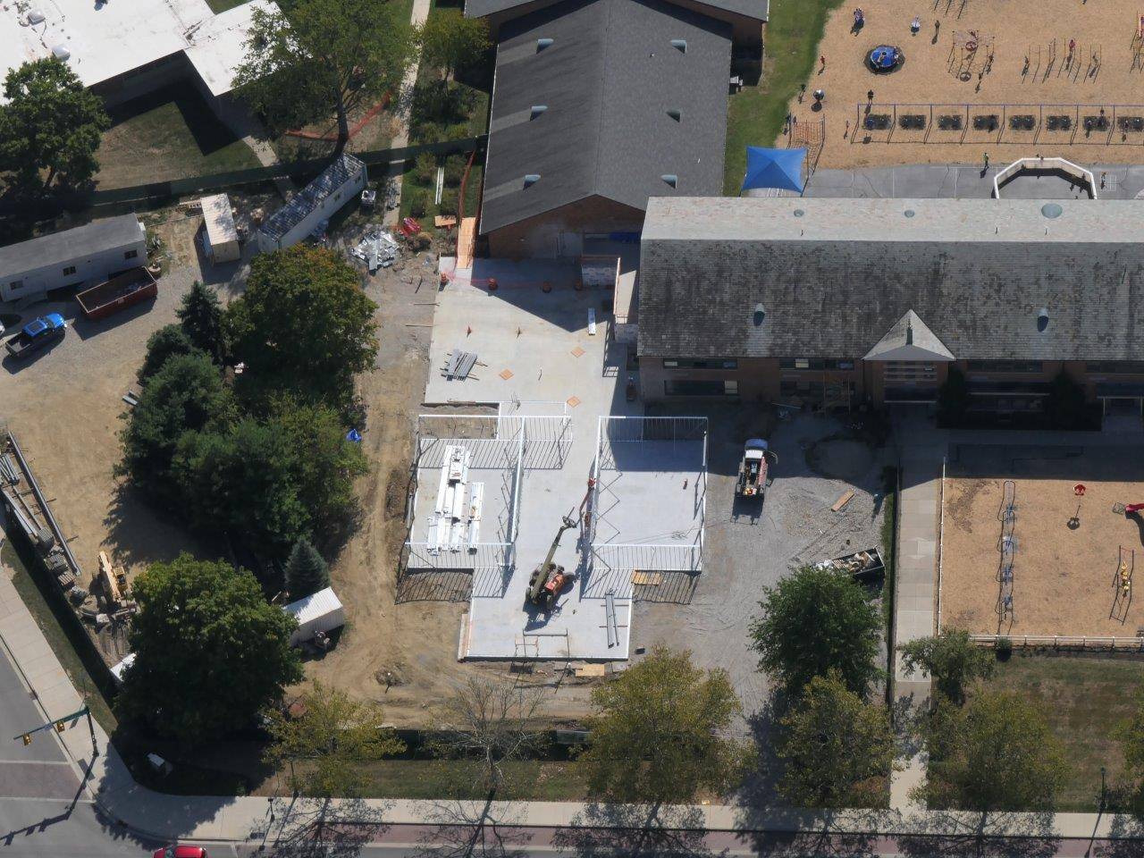 An aerial of the Tremont Elementary School addition