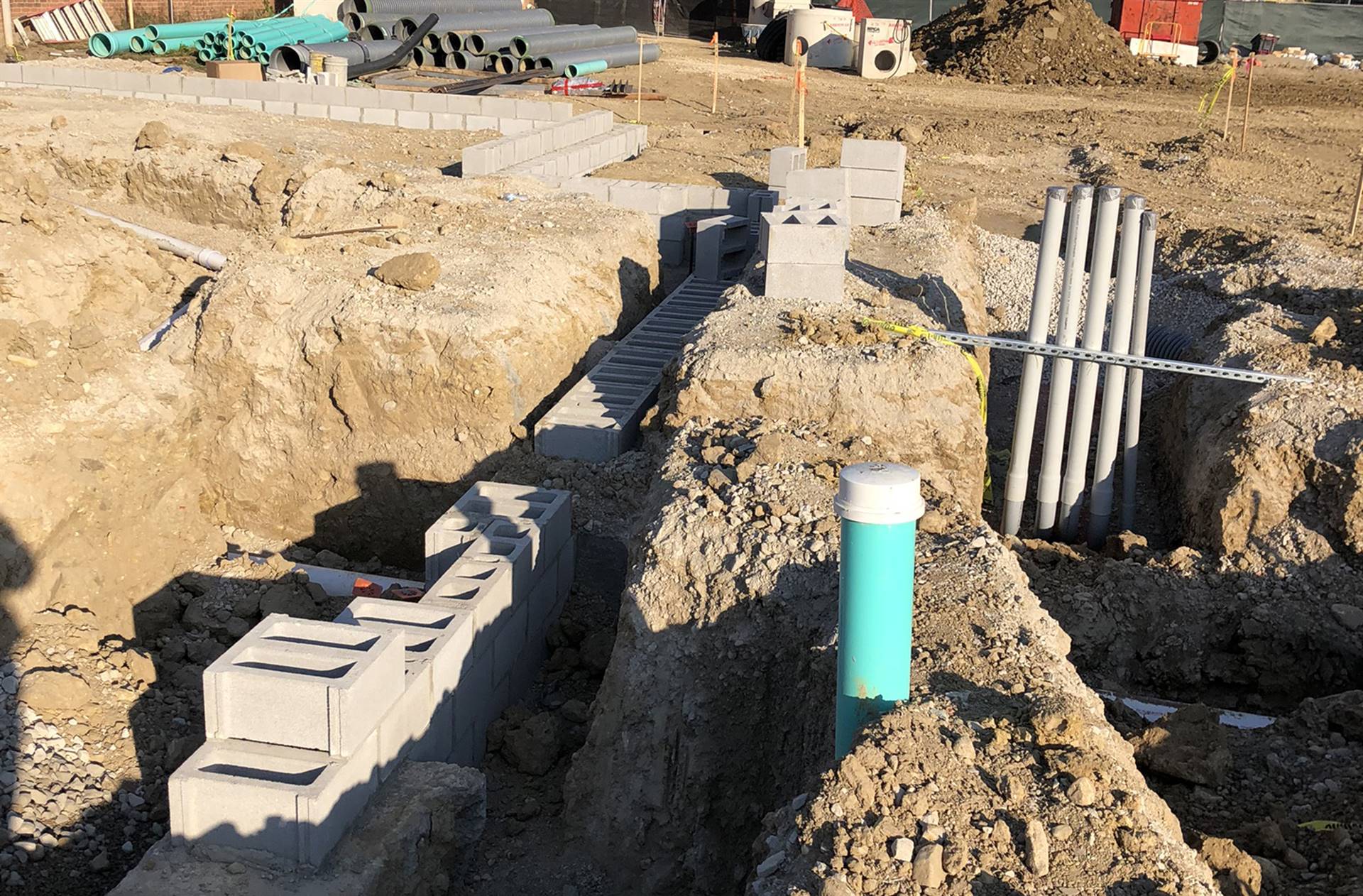 Foundation and footer work on the Barrington addition