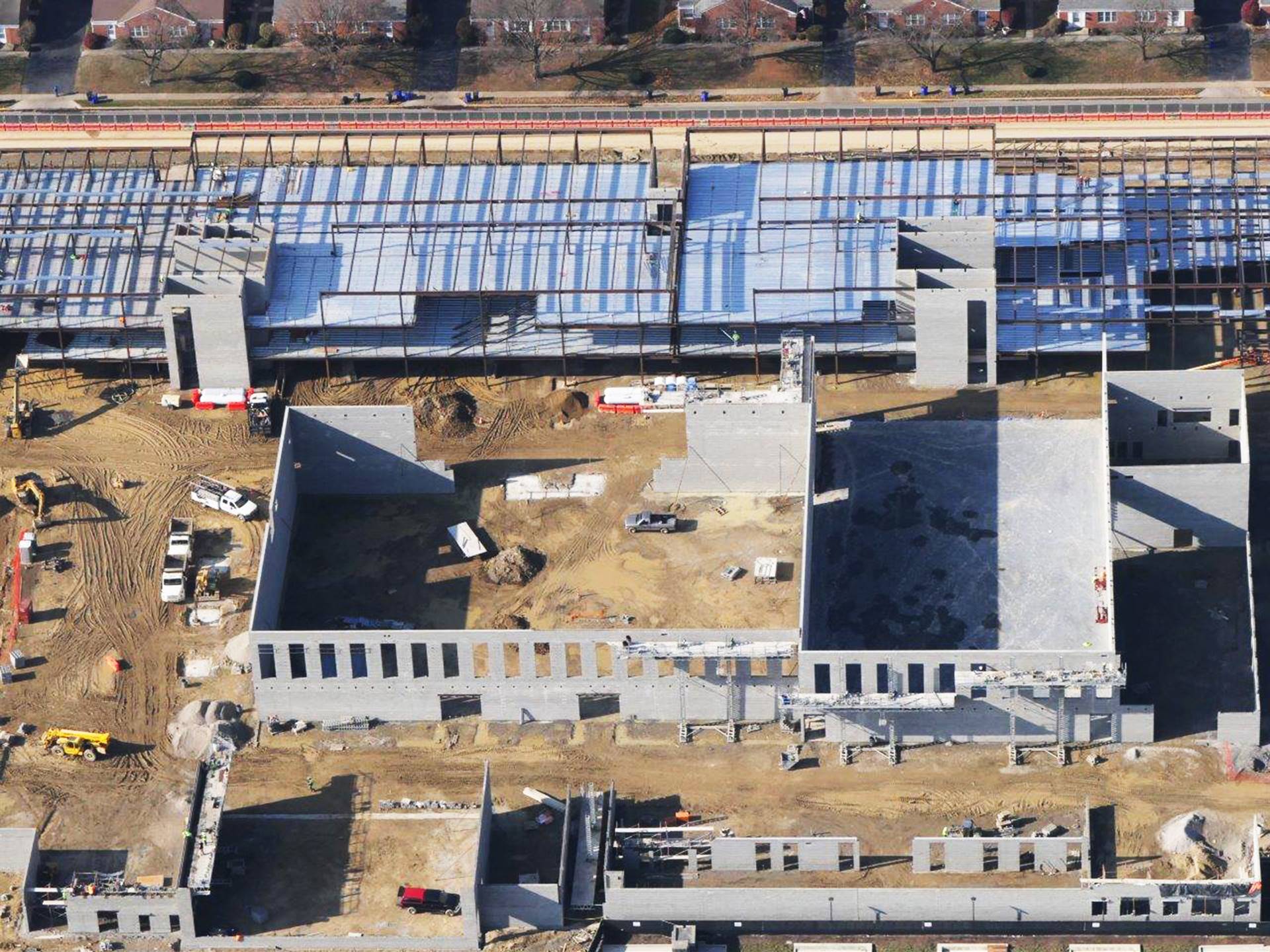 An aerial looking down on the new competition gymnasium