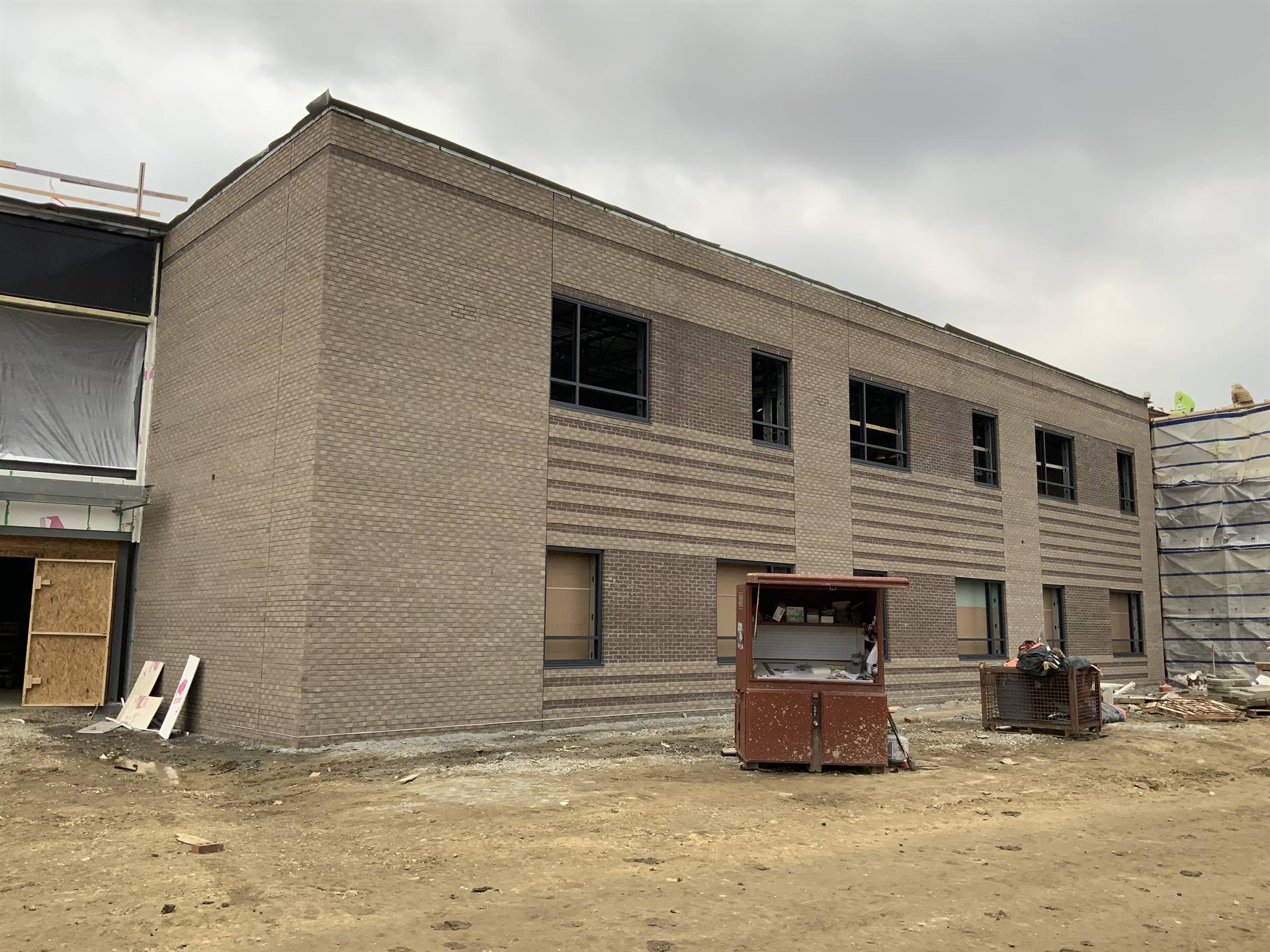 Exterior brick work on the new Greensview Elementary School