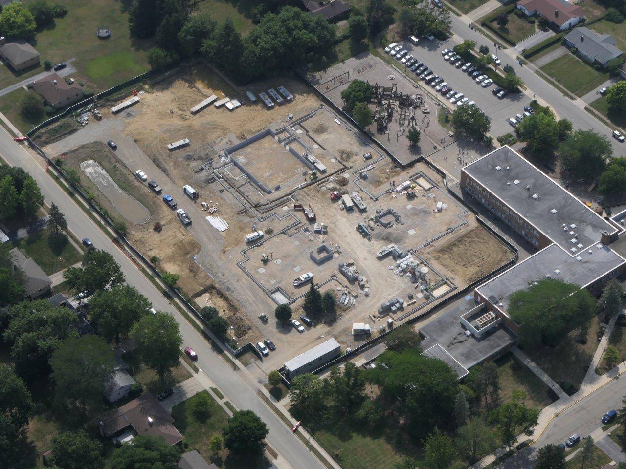 An aerial of the site for the new Wickliffe Progressive Elementary School
