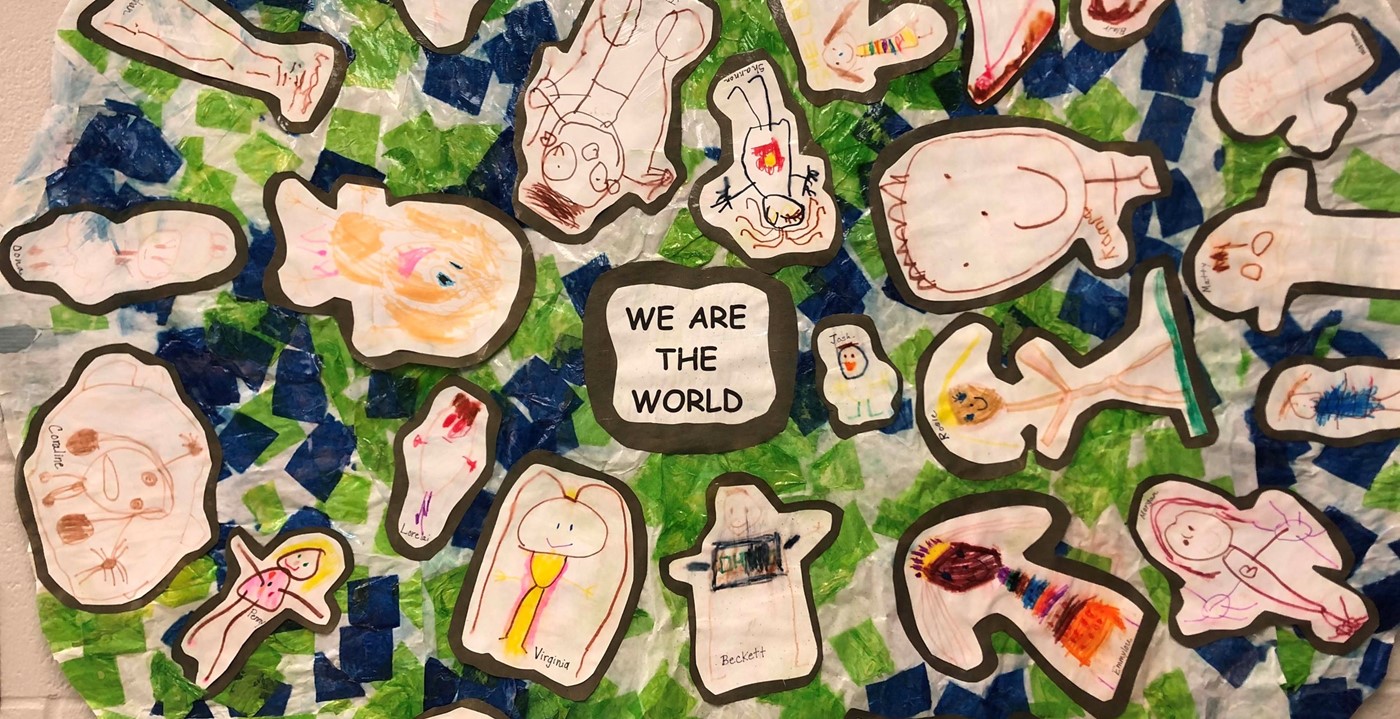 We are the world themed student artwork