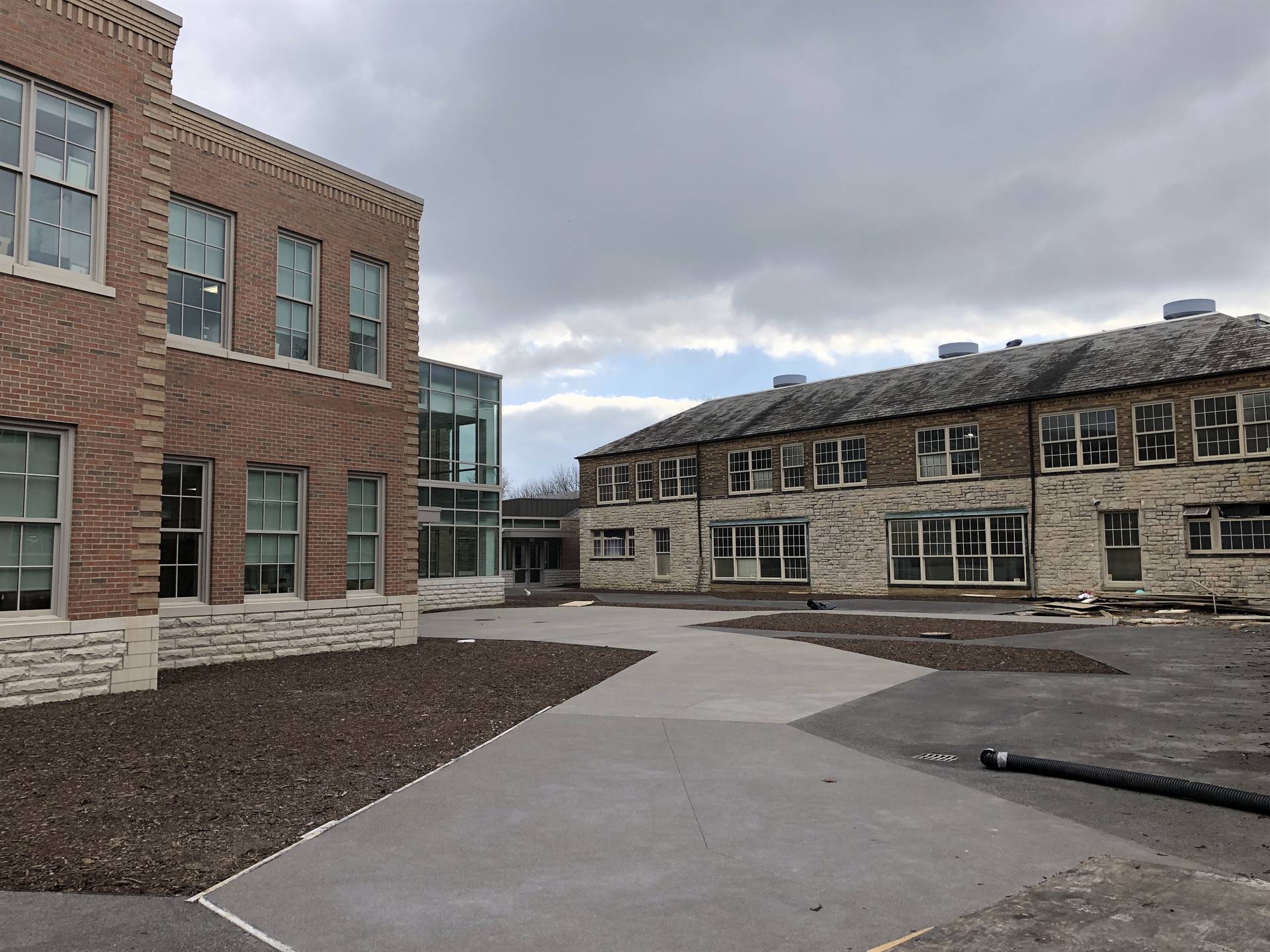 A view of the new courtyard at Barrington Elementary School