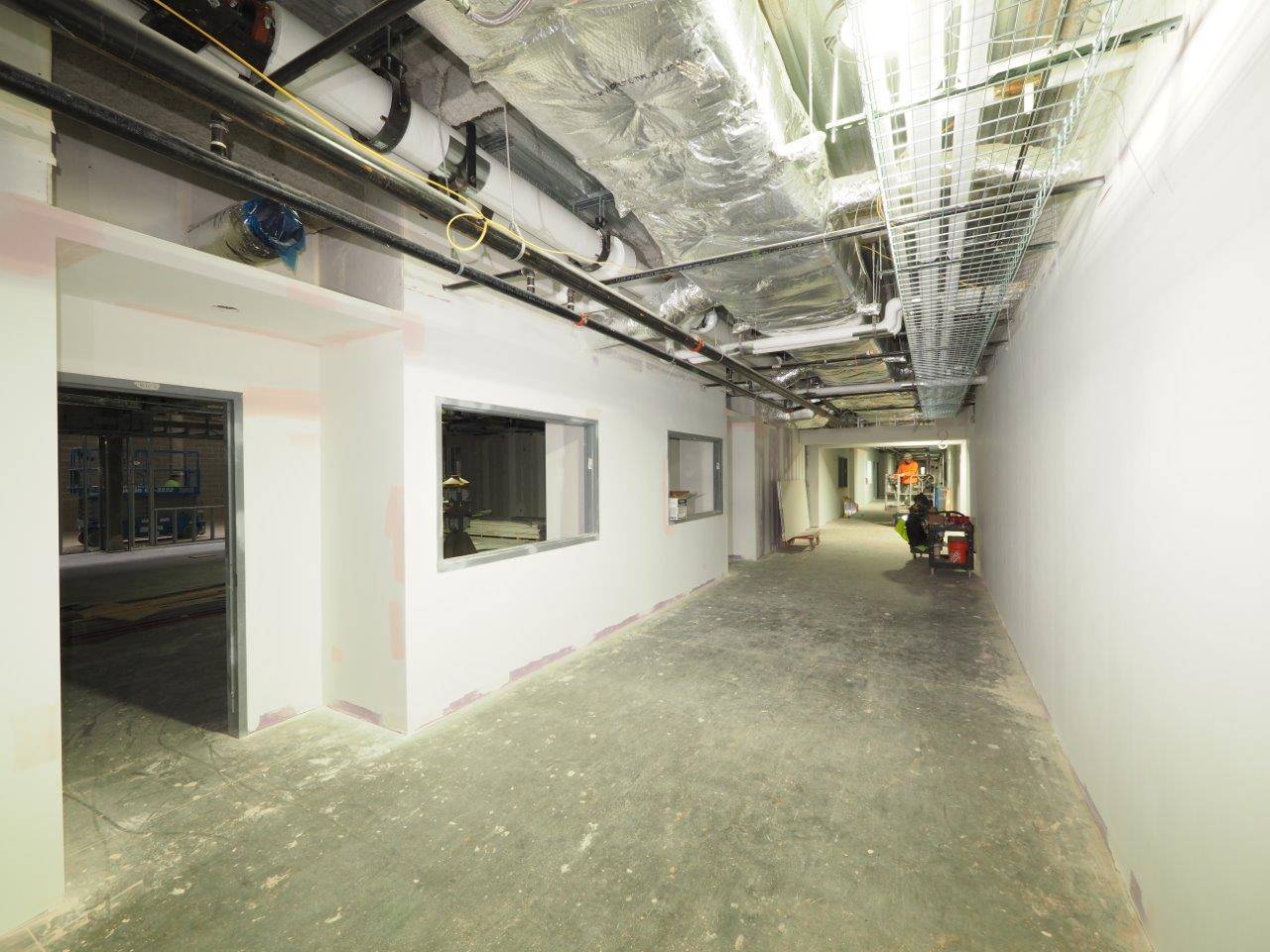 Drywall and painting work inside the new high school