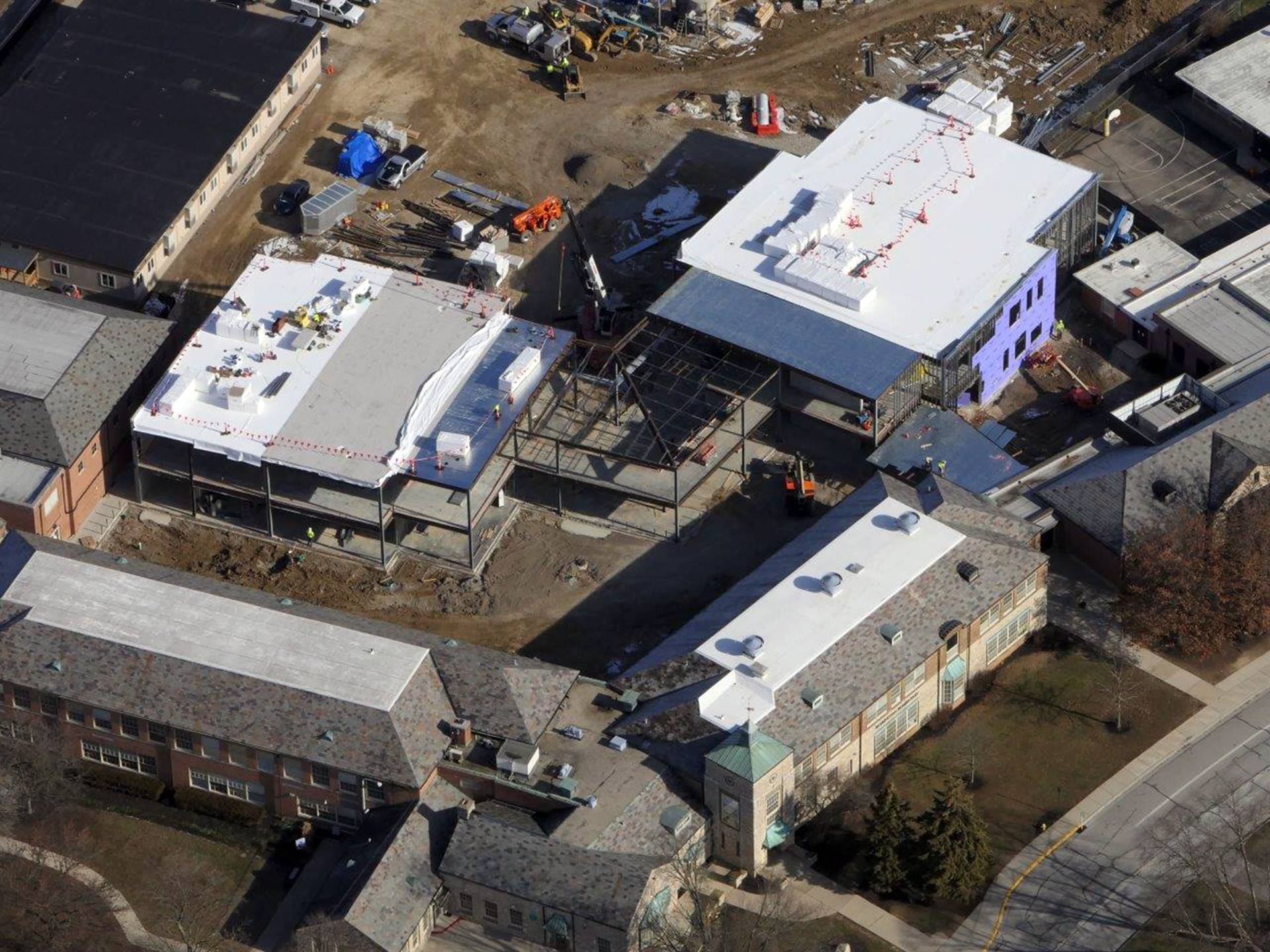 An aerial of the Barrington Elementary School project