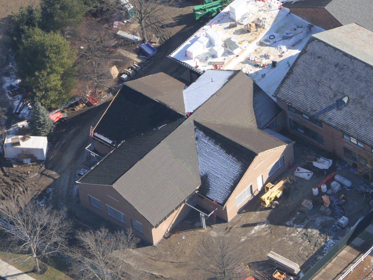 An aerial of the Tremont Elementary School addition project