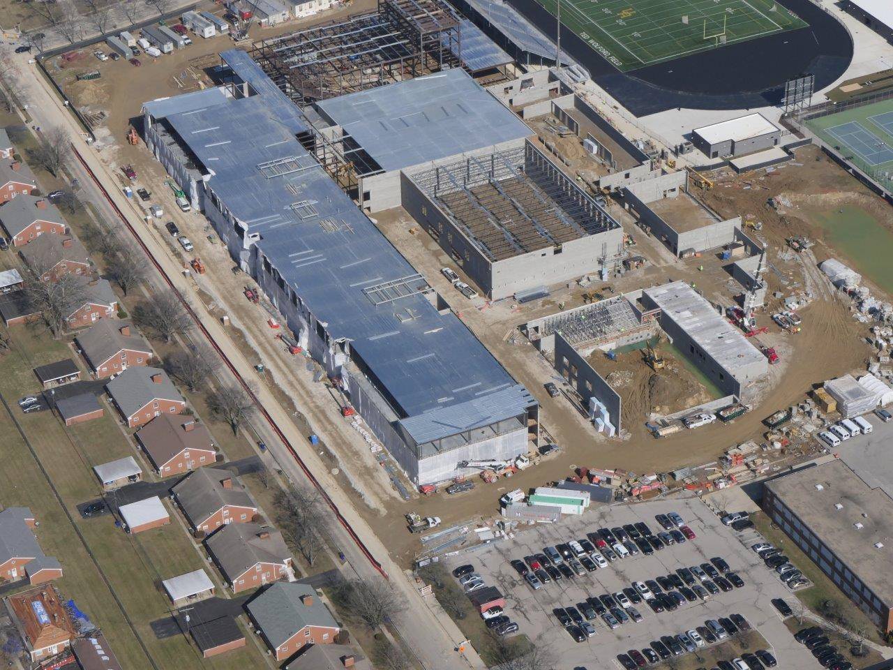 An aerial of the new Upper Arlington High School