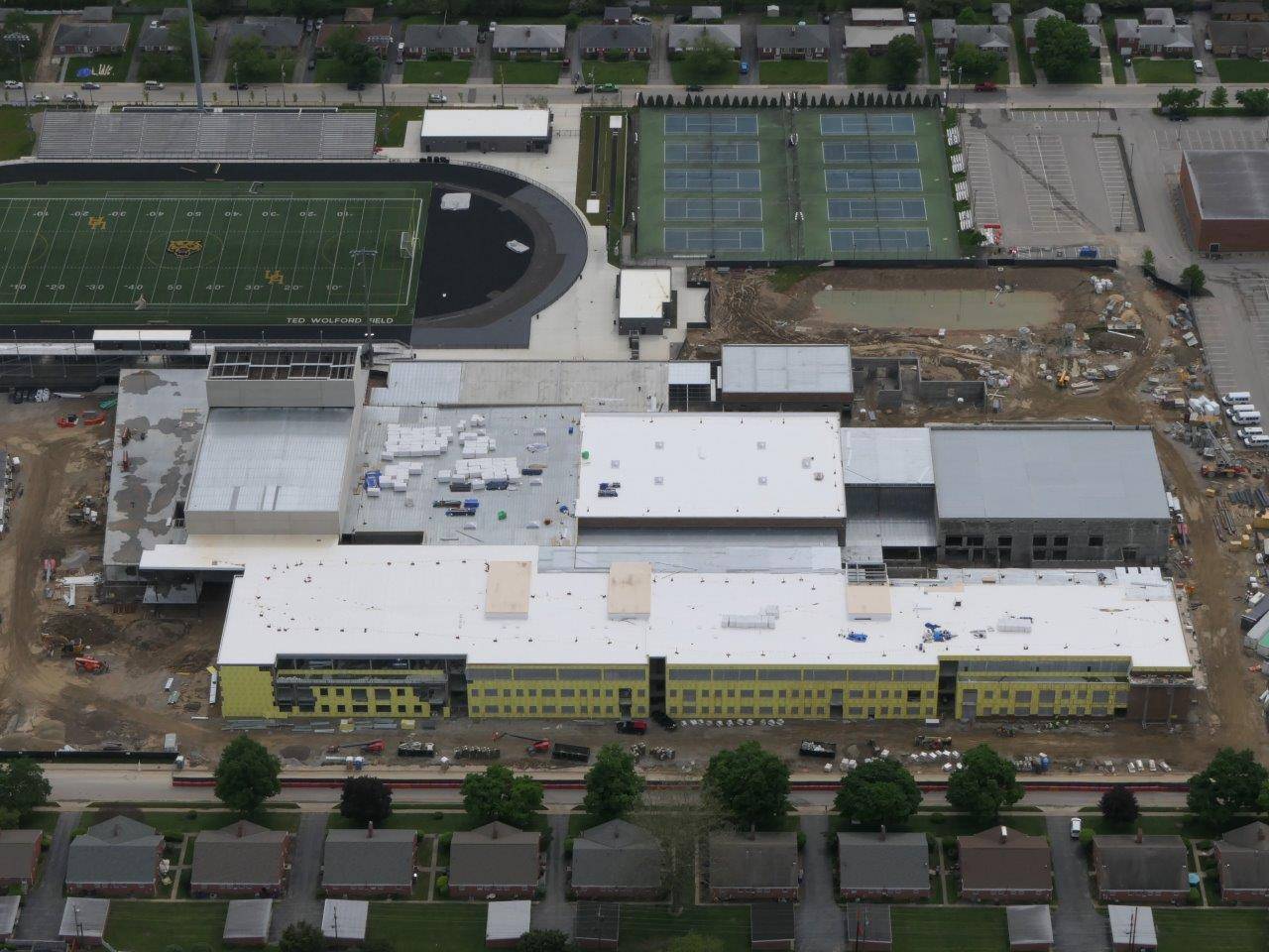An aerial of the new Upper Arlington High School