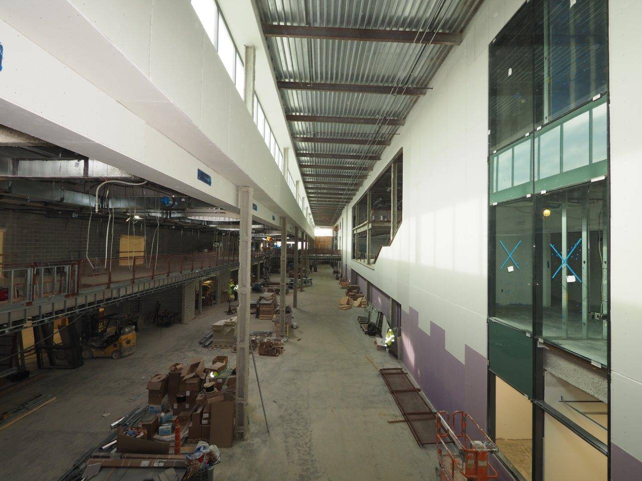 A view down the main boulevard in the new high school